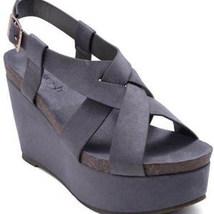 Grey Platform Wedge Sandal